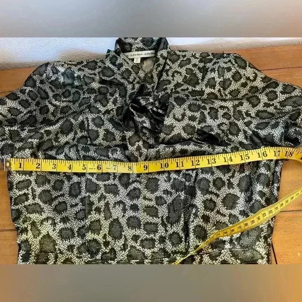 & Other Stories Silk Blend Metallic Anomal Print Mini Cocktail Dress Size 6 - Picture 15 of 16